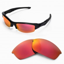Walleva Fire Red ISARC Polarized Replacement Lenses for Oakley Flak Jacket Sunglasses  